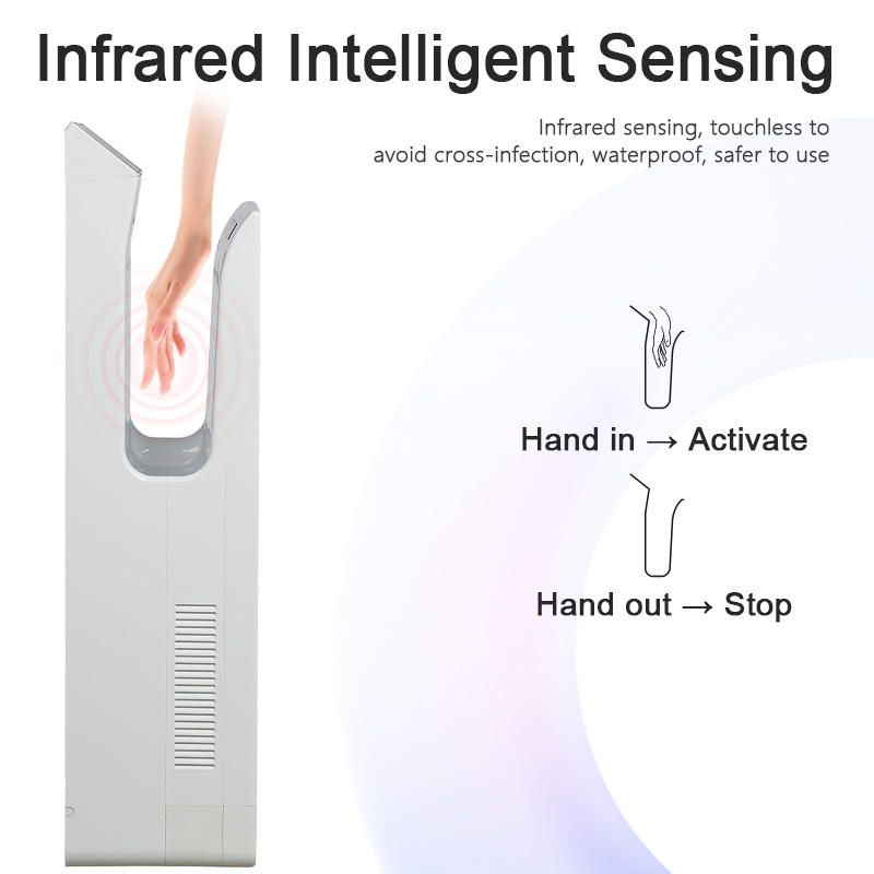 Touchless infrared sensor hand dryer for commercial bathrooms SF-2030 hand dryer with infrared sensor for touchless activation in commercial restrooms