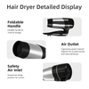 C205 portable electric hair dryer detailed display with foldable handle and safety air inlet