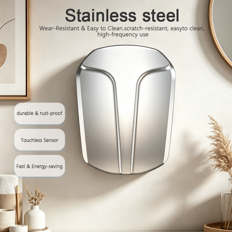 304 stainless steel hand dryer with touchless sensor for public restroom