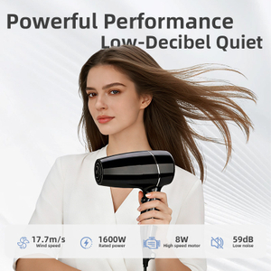 C180 foldable travel hair dryer with 1600W power and low noise performance