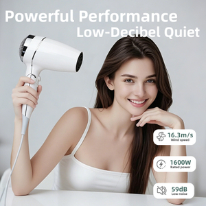 C201 quiet ionic hair dryer with 59dB low noise, 1600W power and 16.3 m/s wind speed