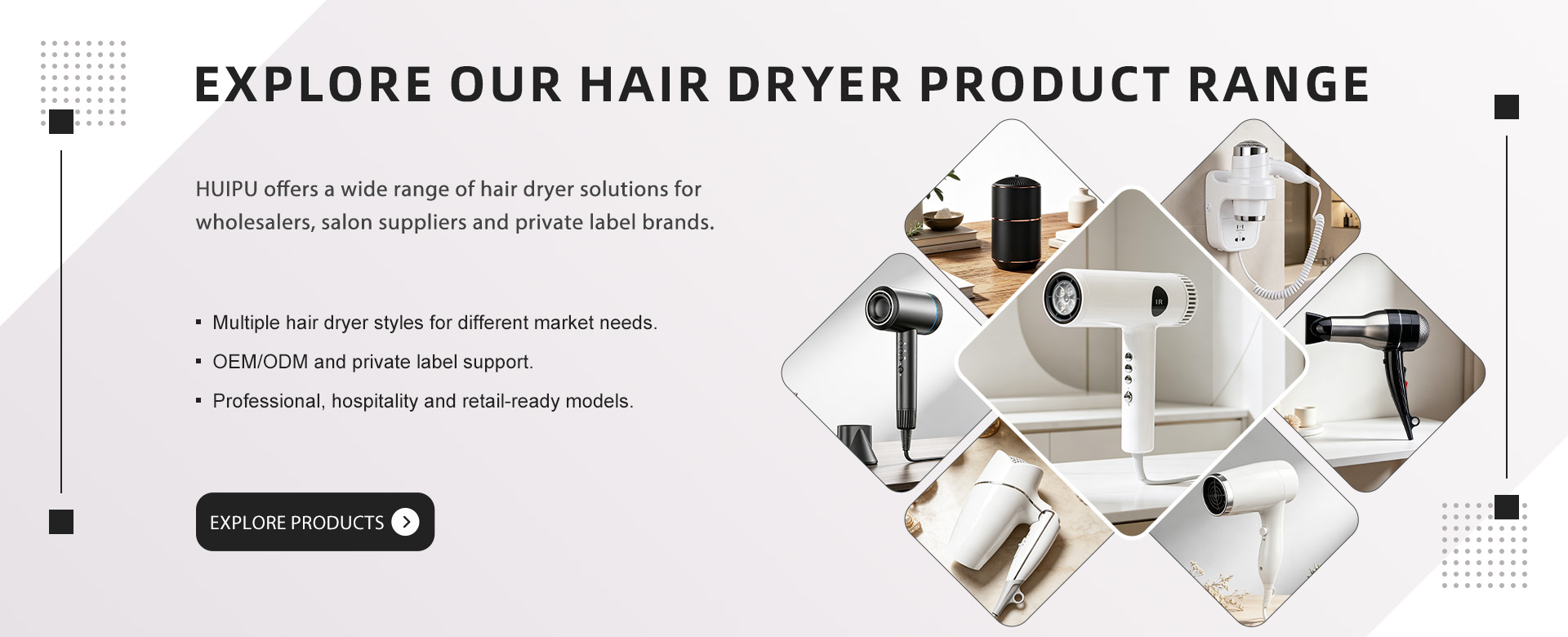 Explore the HUIPU Hair Dryer Products Range