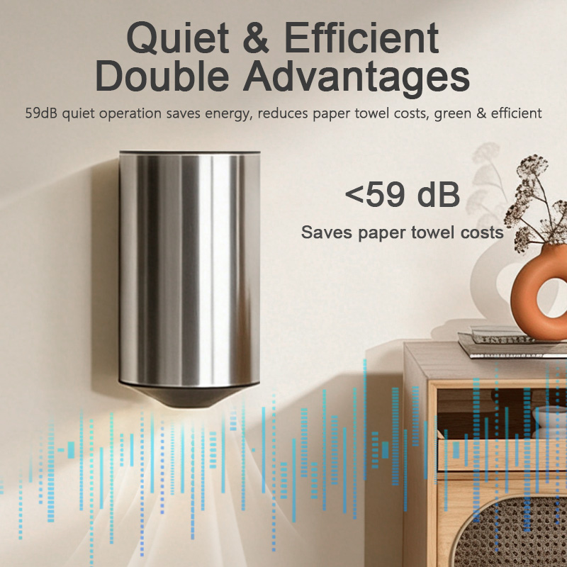 Quiet energy-saving jet hand dryer under 59dB for commercial bathrooms