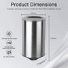 SF-6060 wall mounted jet hand dryer with cylindrical stainless steel body product dimensional 