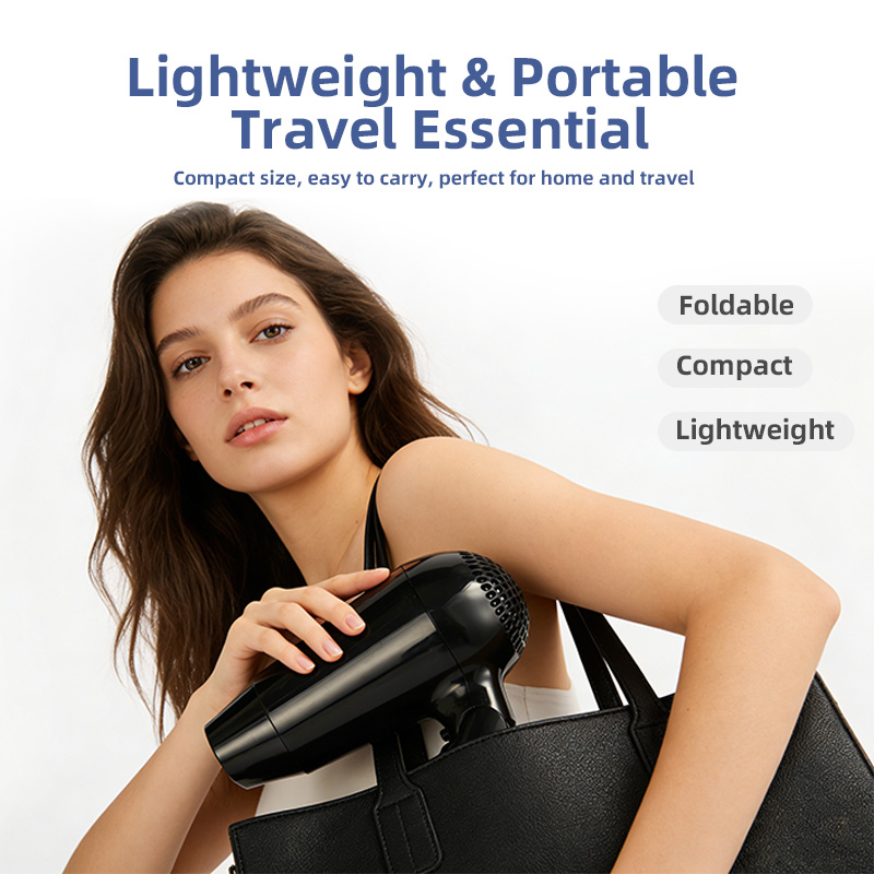 lightweight portable foldable hair dryer for home and travel use