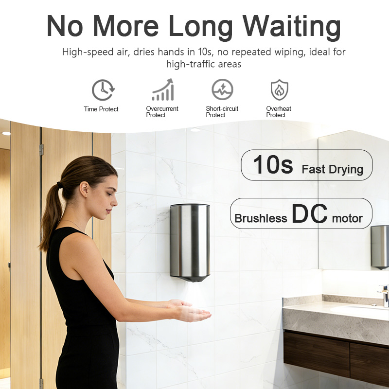 SF-6060 fast drying jet hand dryer with brushless DC motor for high traffic washrooms