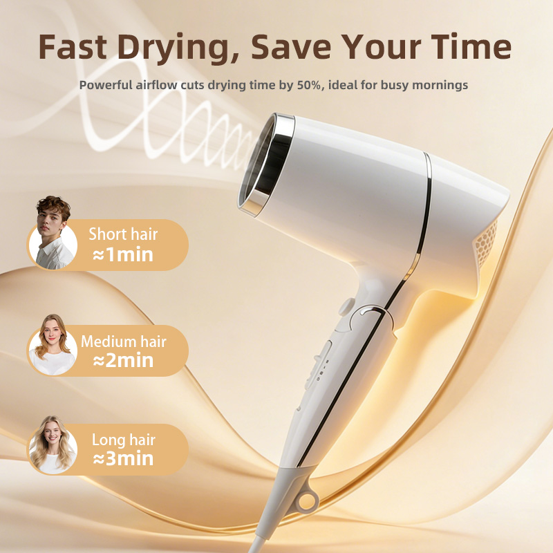 C185 fast drying 1800W foldable hair dryer for short, medium and long hair drying