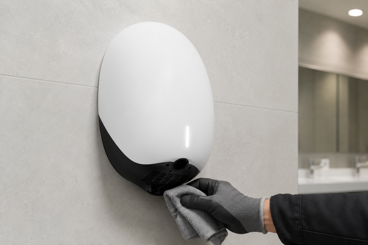 How to clean a commercial hand dryer air inlet on the HUIPU SF-5050