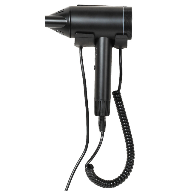WT-1201B luxury hotel wall mounted hair dryer with nozzle and coiled cord for hotel bathroom use