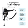 RCY-306 Wall-Mounted Hair Dryer with 304 Stainless Steel Material