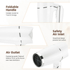 C185 foldable hair dryer detailed design with foldable handle, safety air inlet and fireproof air outlet