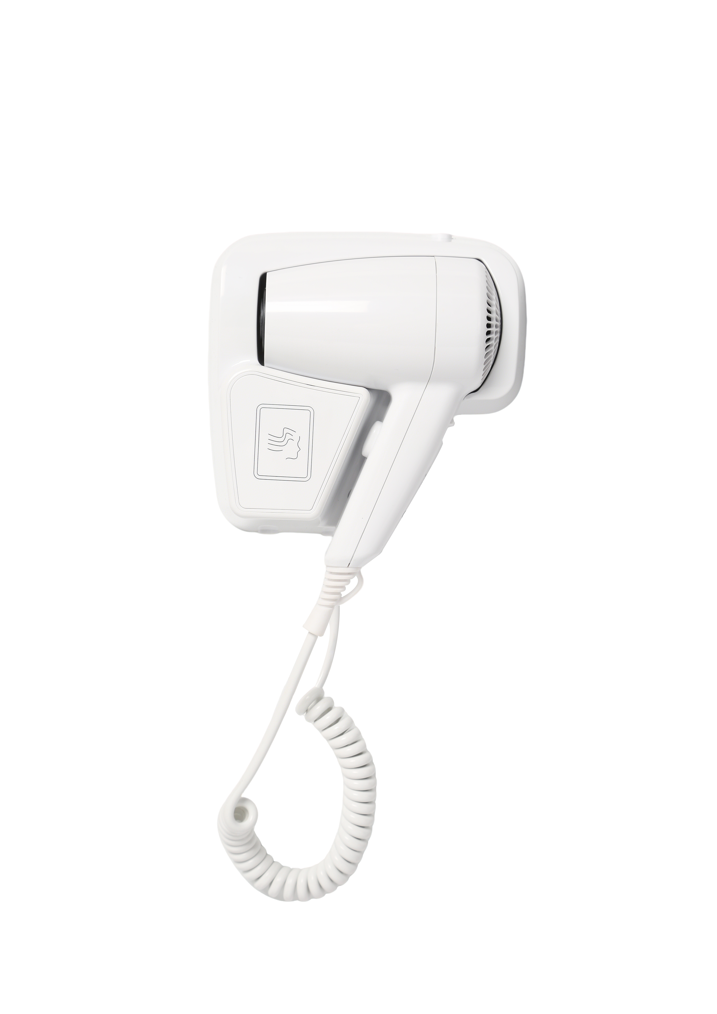 HUIPU RCY-67250 1200W wall-mounted hair dryer sample with wall holder and coiled cord