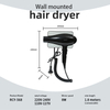 RCY-568 Wall Mount Hair Dryer for Hotel