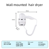 RCY-67588 Wall Mounted Hair Dryer for Hotel & Homestay Use